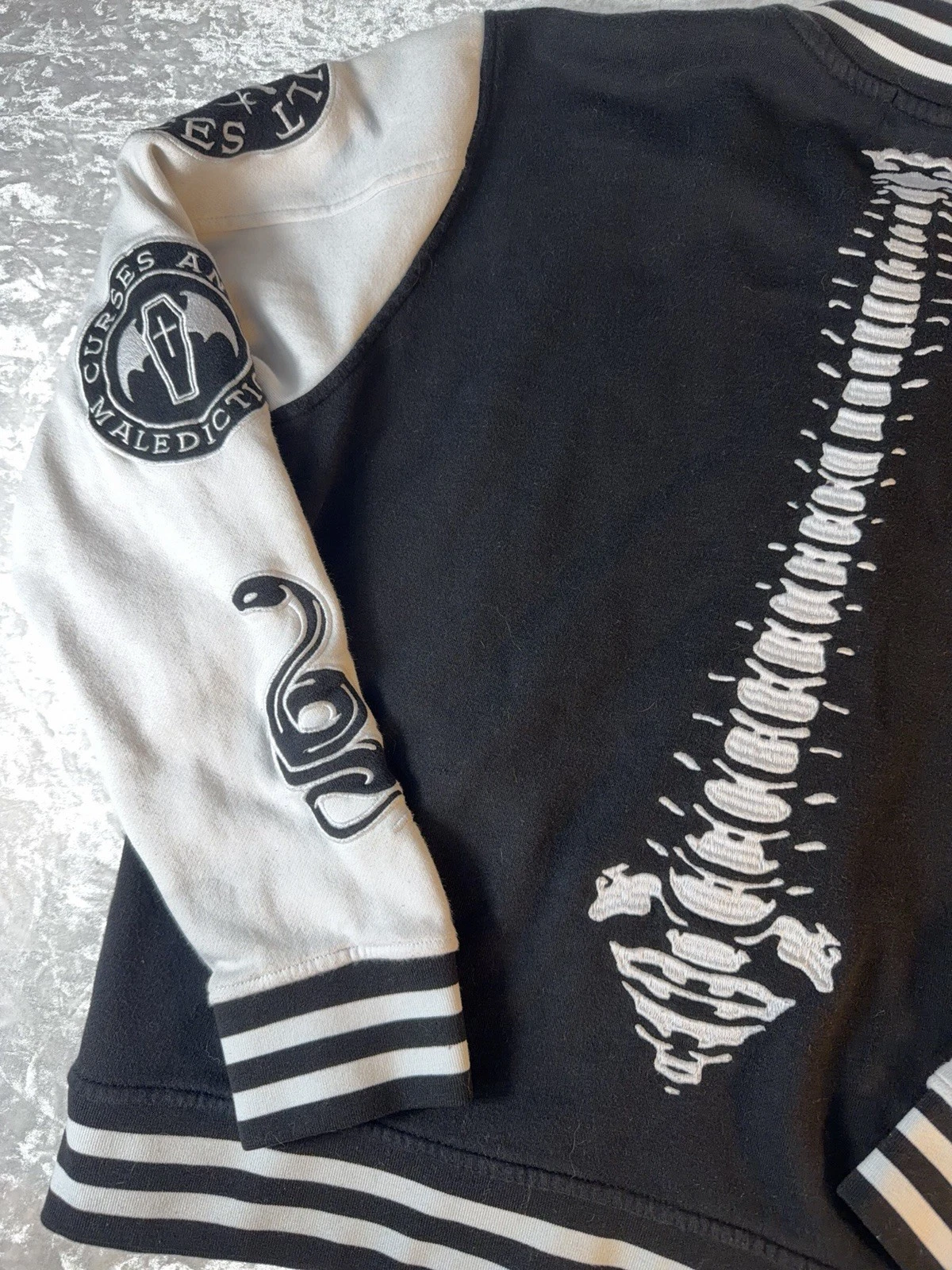 Social Collision Jacket Unisex M Varsity Skeleton Goth Emo Punk Streetwear 99 - product detail image 6