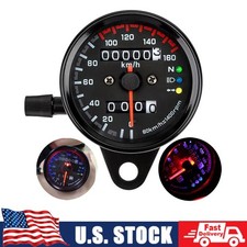 Motorcycle Universal Mini Speedometer Odometer Gauge W Indicator Light 12v