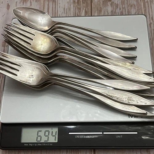 Scrap Sterling Silver Reed & Barton Lark Flatware 694 Grams Melt For Jewerly