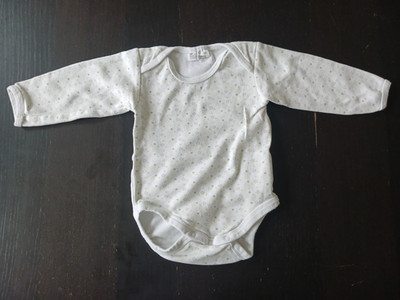 Body Langarm Junge Gr.86, Weiß mit Sternchen, von Ergee, Baumwolle, gebraucht