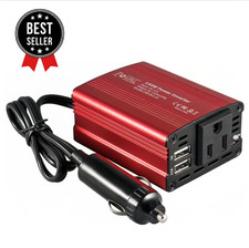 150W Car Power Inverter 12V DC to 110V AC Converter Vehicle Adapter Plug Outlet