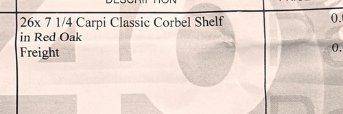 Osborne Wood Products 26x 7 1/4 Capri Classic Corbel Shelf In Red Oak - Picture 14 of 16