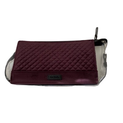 Vera Bradley Iconic RFID Slim Wristlet Blackberry Wine Quilted Velvet 2022 NWT
