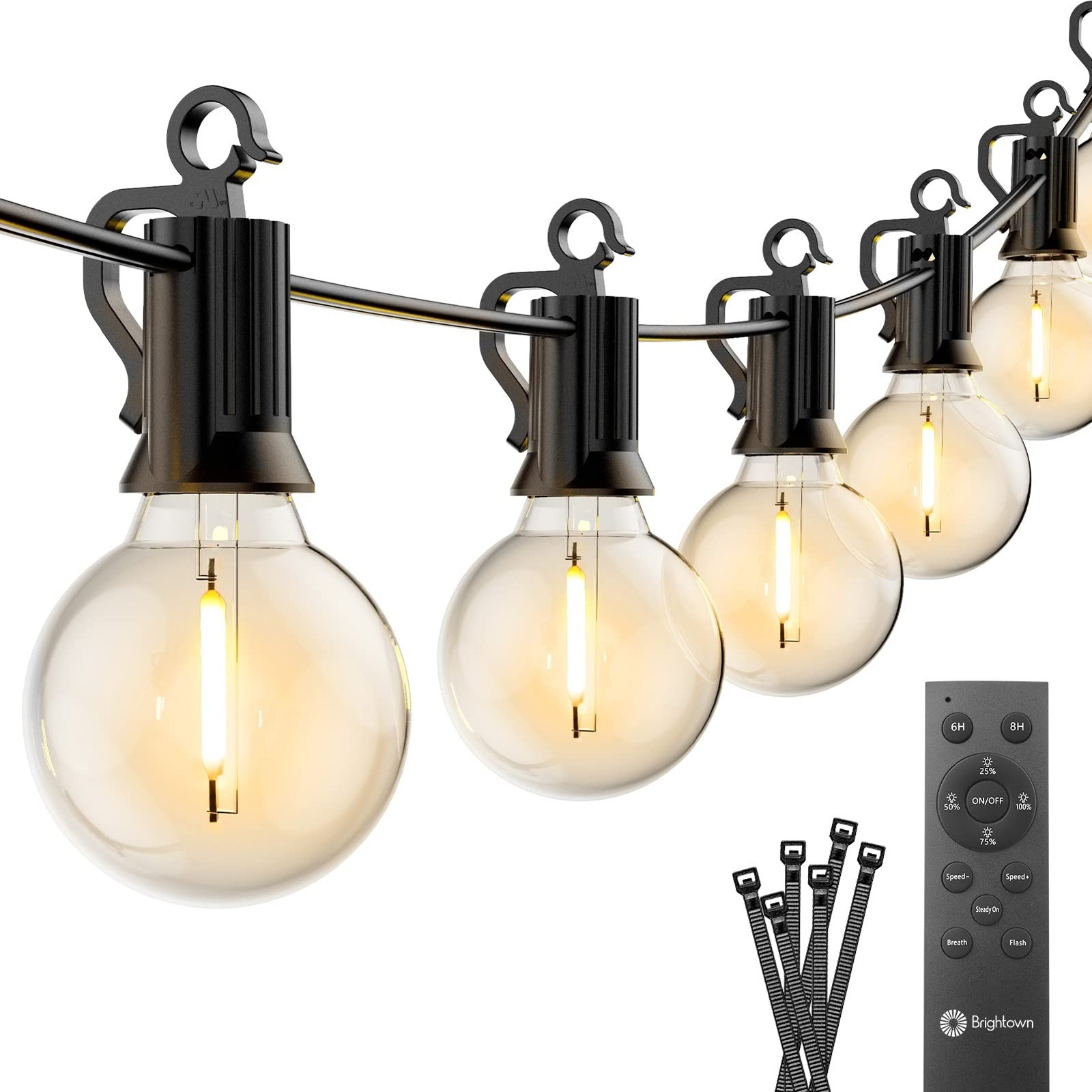 Brightown Outdoor String Lights with Remote, 38Ft(28+10) Patio Lights Outdoor...