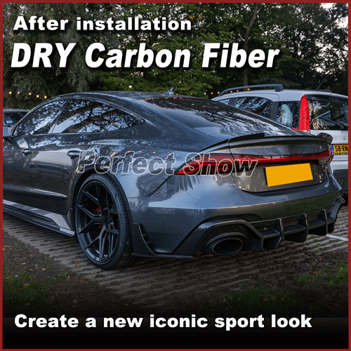 Difusor trasero Dry Carbon faldón trasero difusor alerón se adapta a Audi RS7 2019-23 - Imagen 2 de 12