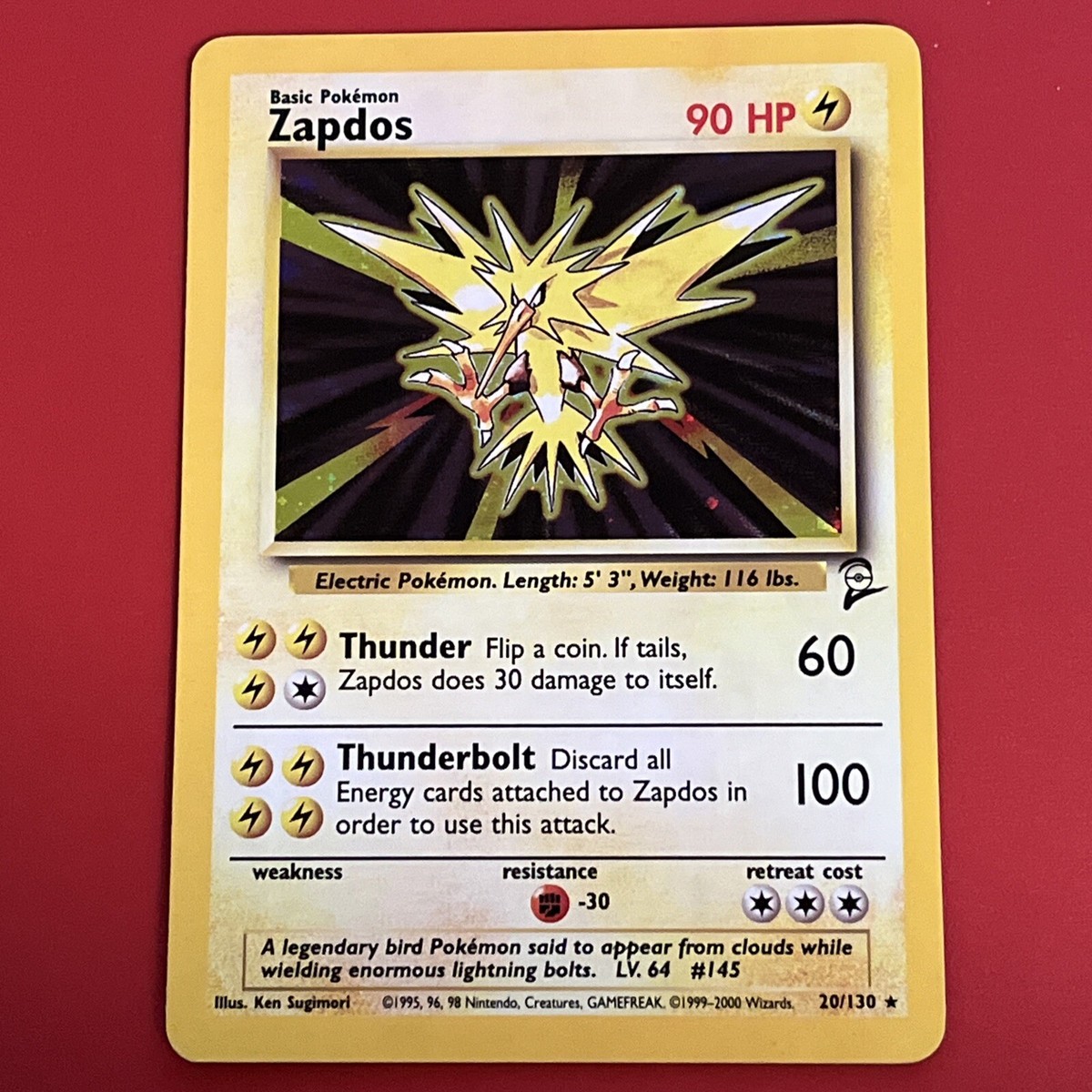 Pokémon TCG Zapdos Base Set 2 20/130 Holo Unlimited Holo Rare | eBay