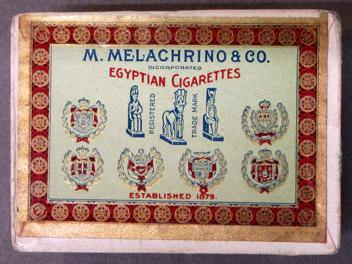vintage M. MELACHRINO & CO. EGYPTIAN CIGARETTES empty box