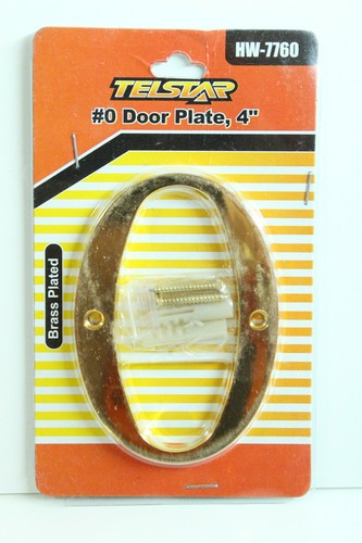 NEW 4" METAL DOOR PLATE NUMBERS POLISHED BRASS # 0 TO # 9 & DASH SIGN - 第 12/13 張圖片