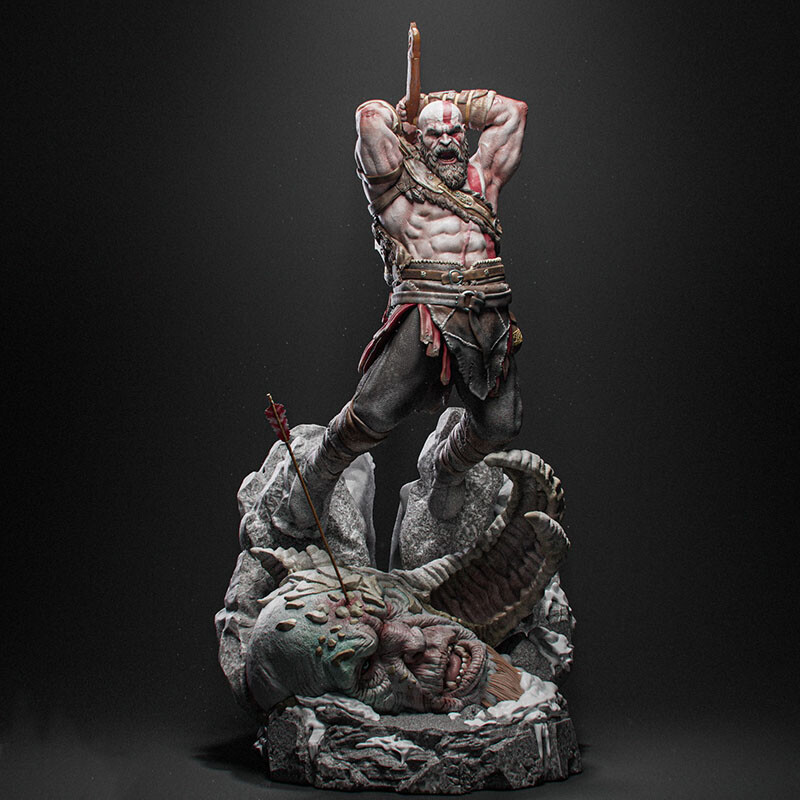 Kit Modelo Figura Completa Resina God of War Kratos Escala 1/24 Sin Pintar Sin Montar