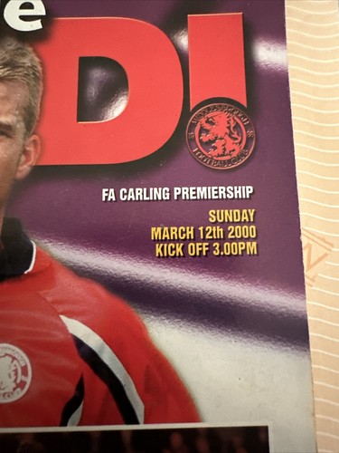 2000 Middlesbrough V Arsenal Football Programme - Picture 2 of 3
