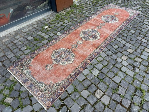 Carpet, Turkish rug, Vintage rug, Handmade rug, Runner, Wool | 3,1 x 10,9 ft