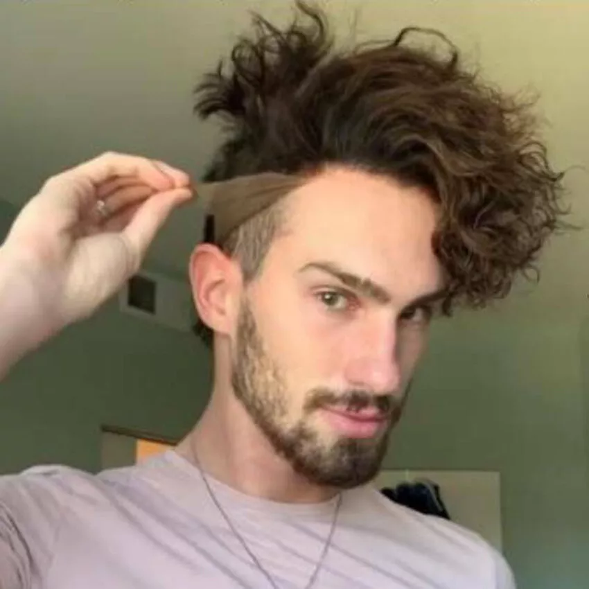Men Short Curly Wigs Adult Male Natural Handsome Synthetic Wavy Full Hair Wig