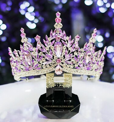 Lavender crown, Victorian tiara, Purple Crystal crown  display picture 2