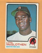 Lynn McGlothen Boston Red Sox 1973 Topps #114 Grambling Louisiana Creased