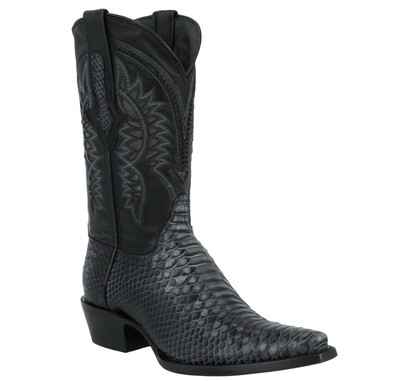black and white python boots