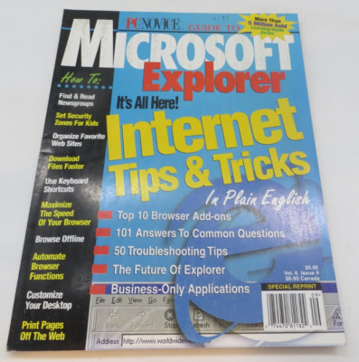 PC NOVICE GUIDE TO - Microsoft Explorer Internet Tips Tricks Vol. 6 Issue 9 1998