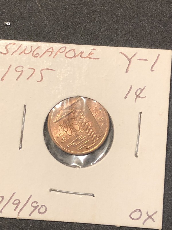 1975 SINGAPORE  1 Cent  Red UNC  World Coin