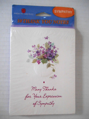 10 pack VTG American Greeting Cards SYMPATHY Thank You Notes Forget-Me-Nots USA
