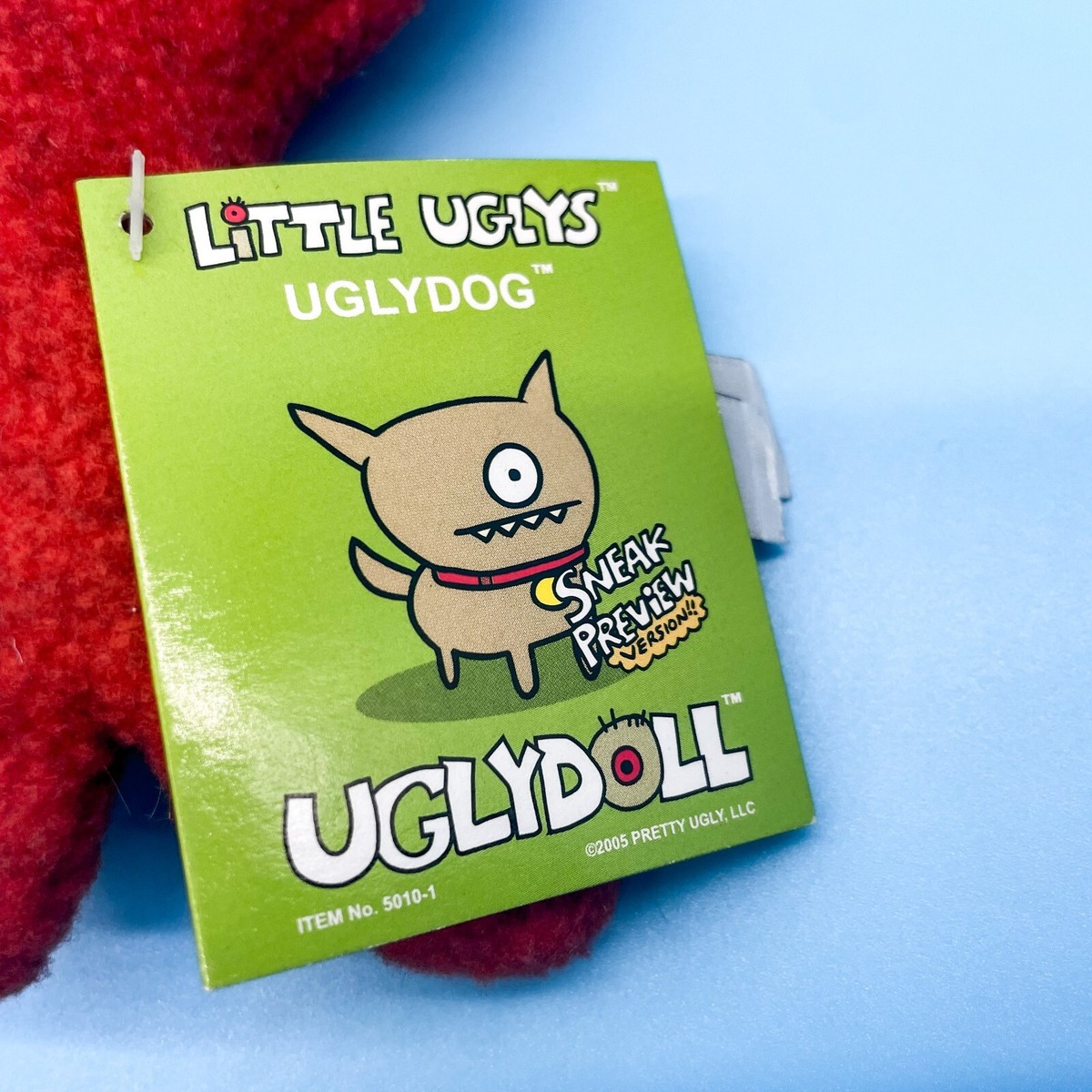 Red Uglydog Ugly Doll Little Uglies 2005 Sneak Preview Edition Signed
