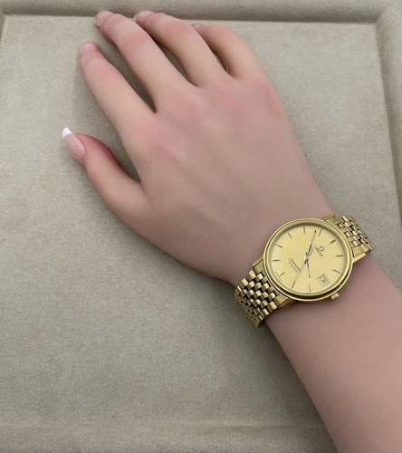 Vintage OMEGA Seamaster 10K Gold Plated Watch Size 6.75”