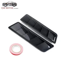 2x Carbon Fiber Car Hood Vent Scoop Louver Scoop Cover Air Flow Intake Universal