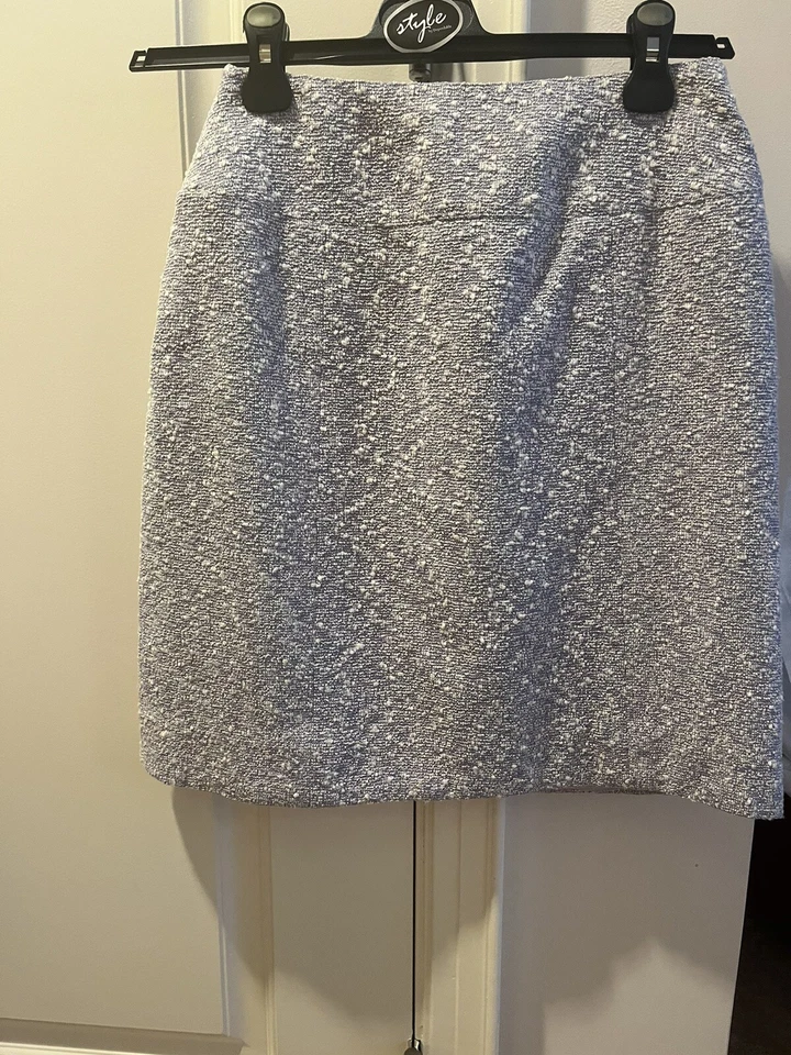Chanel Vintage Alta Costura Púrpura Blanco Tweed Chaqueta Traje Con Falda Foto 2 de 4
