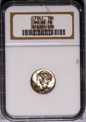 1941 10c Silver Mercury Dime MS 66 FB NGC # 918265-008 + Bonus