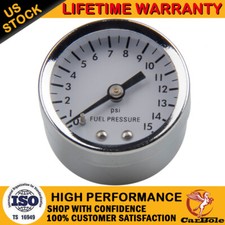 0-15 Psi Fuel Pressure Gauge Carburetor For Holley Edelbrock Quickfuel Dry 1.5