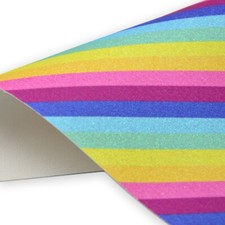 65 PIECE LOT 8x13 Inch Glitter Rainbow Stripes A4 Bundle Faux Leather Sheets