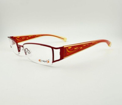 Crush Eschenbach Half Rim Eyeglasses Frames Titanflex 850030 Orange Flame 48-130