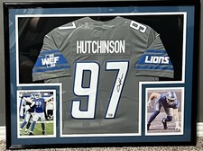 Fanatics Aidan Hutchinson Autographed and Framed Nike Limited Silver Jersey