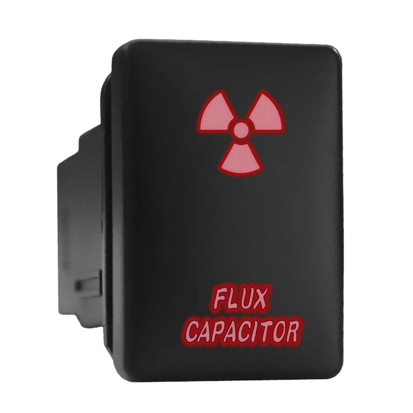 Red Backlit FLUX CAPACITOR Push Switch 1.28