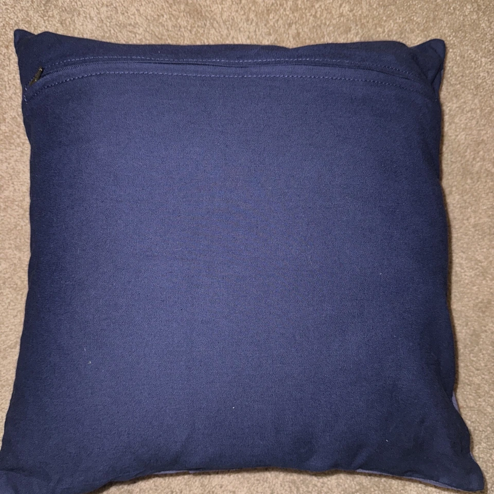 $349 WILLIAMS-SONOMA Home Navy Suede Pillow Cover & Insert  Equestrian - Image 4 of 4