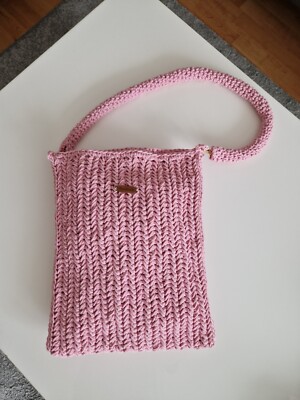 Handmade Gehäkelte Umhängetasche Damen Tasche mit Magnetverschluss 