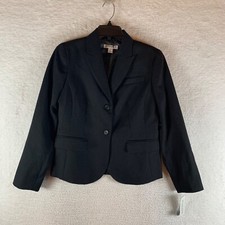 Pendleton Women's Two Button Front 100 Virgin Wool Blazer Black Size 6 NWT