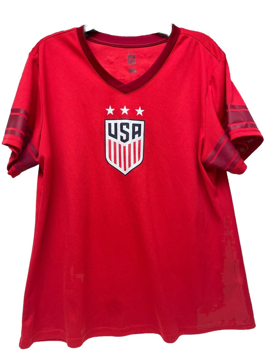 Alex Morgan #13 USA National Soccer Team Red V-Neck Jersey Size