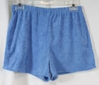 Vtg Sears Terrycloth Shorts Blue Elastic Waist Hot Pants 1970s 80s Retro M 12/14