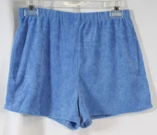 Vtg Sears Terrycloth Shorts Blue Elastic Waist Hot Pants 1970s 80s Retro M 12/14