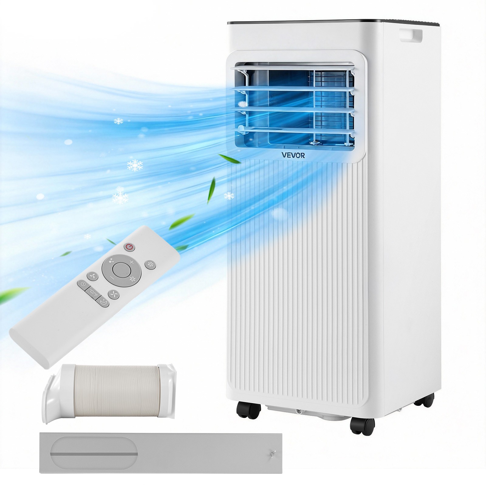 Climatiseur Mobile VEVOR 3-en-1 avec Ventilateur Oscillant et Déshumidificateur Intégré R290