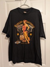 t-shirt nera stampata Harley Davidson taglia XL 