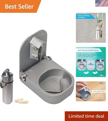 Travel-Friendly Pill Cutter Plus Box - Superior Grip Handle & Dull-Free Blades