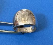 Antique Estate Lightly Engraved NHC Monogram 925 Sterling Silver Size 6.5 Ring