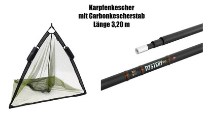 Karpfenkescher mit Auftriebshilfe Net Float 42 '' Kescherstange Carbon  3,20 m