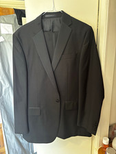Men’s Tuxedo,Karl Jackson 2pc Black Satin Suit Single-Breasted 1-Button 42R 36W