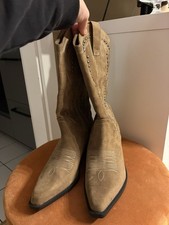 Pull & Bear Cowboy Stiefel Biker Stiefel Beige Größe 39 Neu