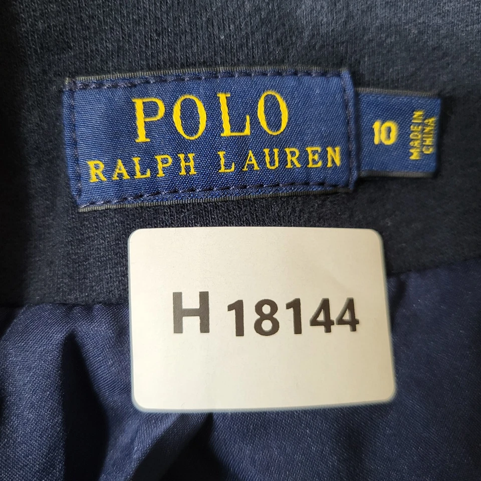 Polo Ralph Lauren Women Blazer 10 Navy Crest Embroidery Preppy Gold 2 Button - Image 2 of 4