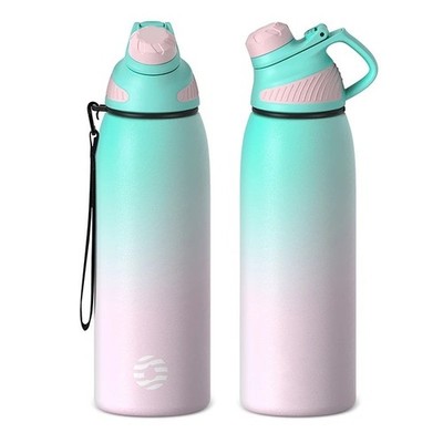1000ml Isolierflasche Isolierflasche Edelstahl Trinkflasche Magnetdeckel Sport