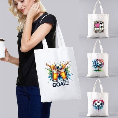 Faltbare bedruckte Canvas Beuteltasche Tasche Weltmeisterschaft Schulter Einkauf Handtasche tragbar