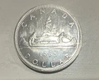 Canada Silver Dollar Coin 1965 $1 Queen Elizabeth II Uncertified Silver