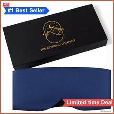 Mulberry Silk Sleep Mask Blackout Eye Mask for Side Sleeper Adjustable